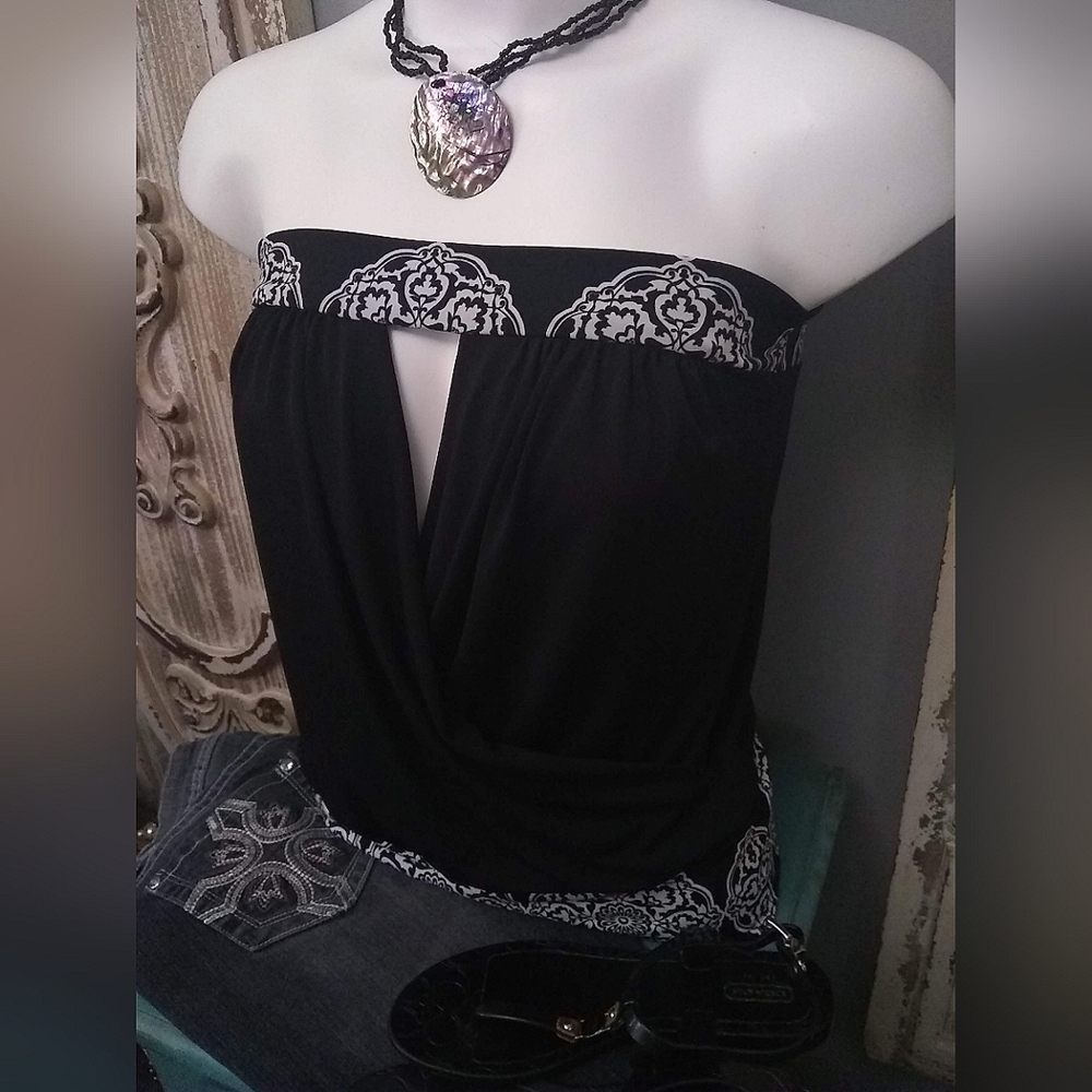XS White House Black Market Keyhole Sleeveless Tube Top - Picture 2 of 12